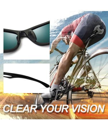 Joopin Sport Sunglasses Polarized UV Protection Wrap Around - Black Frame Red Mirrored Lens - Buy Online on SooperMarket.com