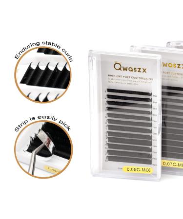 Buy Qwaszx Eyelash Extension Fans - Curling 0.05/0.07 C/D - 8-15mm Mixed Flowering Lashes for Perfect Eyelash Extensions - Buy Online on SooperMarket.com