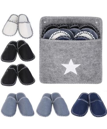 Tumnea felt slippers set slipper guests HOCHUTE HOTELLIPTER FLEECE FELZ HOUSES SACKARABLE WASE TIRSE TIRST HOUSE FIRST HOUSES FOR FAMILY SPA guests Hotels travel-6 pairs