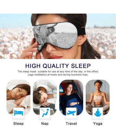 Haskirky Light Blocking Eye Mask for Men and Women | Adjustable & Breathable | Perfect for Travel, Yoga, Meditation, and Office Deep Sleep | Comfortable & Smooth | Highland Cow Design - Buy Online on SooperMarket.com