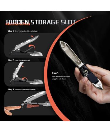 BEZOX Heavy Duty Nail Clippers with Catcher - Ergonomic Lever for Impeccably Manicured Fingernails and Toenails - Champagne - Buy Online on SooperMarket.com