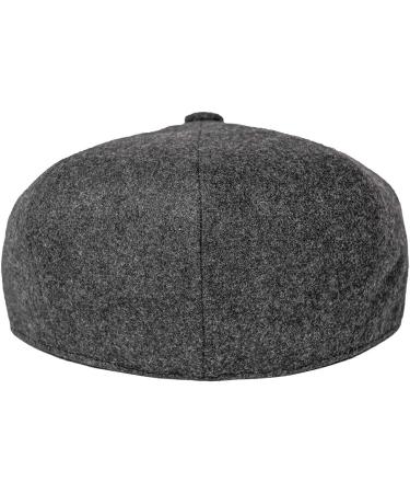 JANGOUL Men Wool Blend Newsboy Cap Tweed Cabbie Hat Snap Brim Dark Grey 7 3/8 - Buy Online on SooperMarket.com