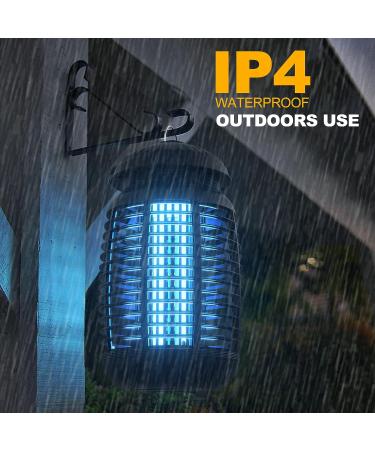 4200V Electric Bug Zapper - High Powered Waterproof Mosquito Trap for Indoor and Outdoor Use - Fly Control for Home, Kitchen, Backyard, Camping - Black - Buy Online on SooperMarket.com