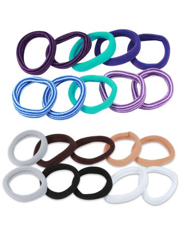 100 Colored Hair Ties for Girls & Women | Elastic Comfortable High-Quality Hair Bands in 16 Colors & 4 Patterns - Perfect for Daily Use - Buy Online on SooperMarket.com