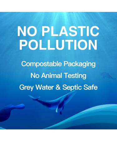 Eco-Friendly Toilet Cleaner Strips | 120 Quick Foaming Sheets - Biodegradable Plastic-Free Ocean Dew Scent - Buy Online on SooperMarket.com