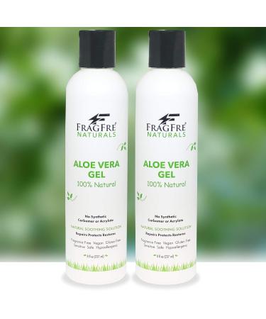 FRAGFRE All-Natural Aloe Vera Gel 8 oz | 100% Natural Soothing Gel for Sunburn Relief | Fragrance Free Vegan Gluten Free - Buy Online on SooperMarket.com