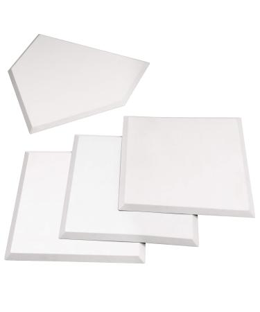 GoSports Baseball & Softball 4 Piece Premium Base Set - Heavy Duty for Athletes, White