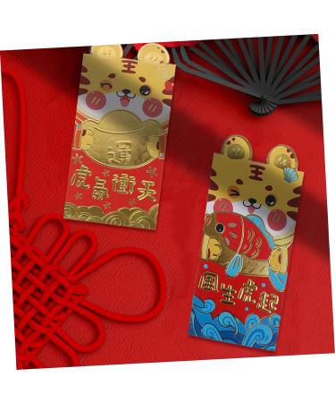 TEHAUX 36pcs 2022 Year of The Tiger Red Packet Lucky Money Red Envelope Spring Festival Money Envelopes Traditional Hong Bao Portable Red Paper 3D Chinese Zodiac Red Envelope Bag - Buy Online on SooperMarket.com
