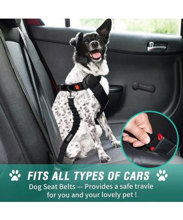 COOYOO Retractable Dog Seat Belt Set - Adjustable, Heavy Duty & Durable Safety Harness for Dogs - Buy Online on SooperMarket.com