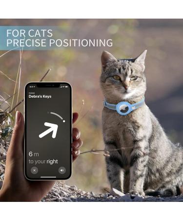 Buy Kocnydey Reflective Airtag Cat Collar - Adjustable Anti-Wing Collar for Cats & Small Dogs (M 28-37cm) - Blue - Buy Online on SooperMarket.com