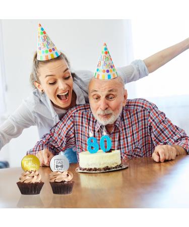 Happy Father's Day Cupcake Toppers | Engraved Mirror Cake Decorations - Buy Online on SooperMarket.com