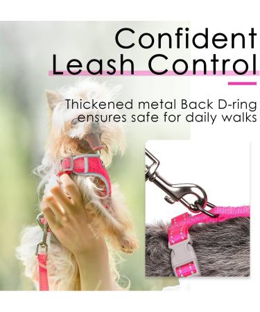 ThinkPet No-Pull Dog Harness & Leash Set | Breathable Adjustable Safety Harness for Small Medium & Large Dogs | Reflective & Padded Control Harness (Pink/Red) - Buy Online on SooperMarket.com