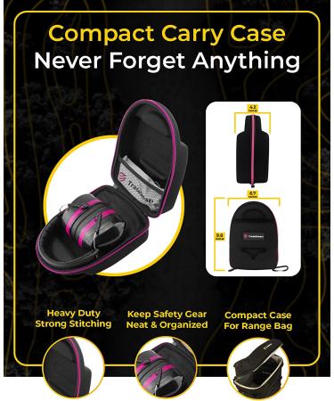 TRADESMART All-in-One Shooting Ear Protection Kit - Pain-Free Earmuffs, Earplugs, Glasses, Carrying Case (2x Pink) - Buy Online on SooperMarket.com