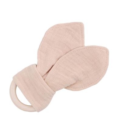 Baby Teething Wooden Ring - Bunny Ears Design | Soothing Cotton Gauze Bite-Resistant | Ideal Teething Relief (Khaki) - Buy Online on SooperMarket.com