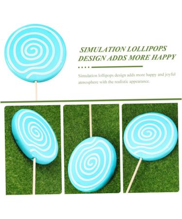 VILLFUL 2pcs Simulation Lollipop Popular Toys Lollipop Props Large Music Decor Lollipop Display Lollipop Photo Lollipop for Photo Bulk Toys Candy Cane Pool Party Wooden Ornament Oversized Blue 35X14X1CM - Buy Online on SooperMarket.com