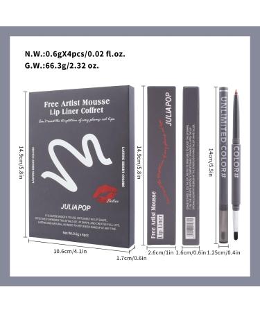 4PC Nude Lip Liner Set - Vegan & Cruelty-Free - Matte, Creamy Formula with Brush - Precise & Define for Easy Application - B01 - Buy Online on SooperMarket.com