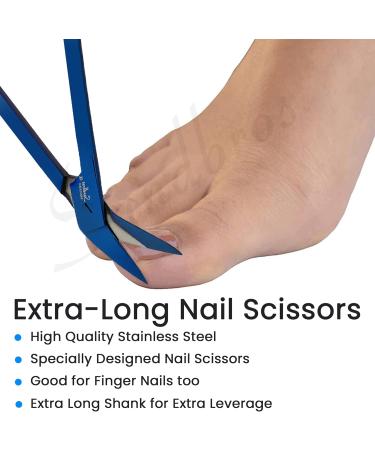 Toenail Scissors Extra Long 19 cm Stainless Steel with Micro Teeth (Blue..) - Buy Online on SooperMarket.com