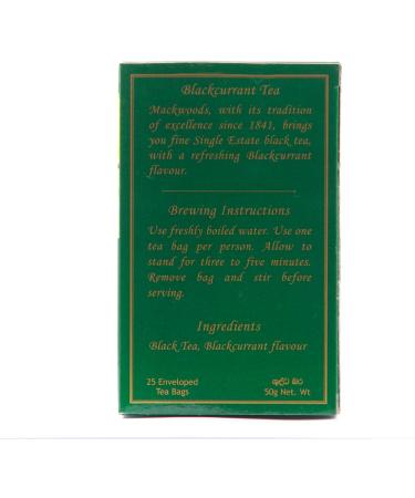 MACKWOODS BLACKCURRANT FLAVOURED SINGLE ESTATE BLACK TEA IN 25 ENVELOPED TEA BAGS - Buy Online on SooperMarket.com
