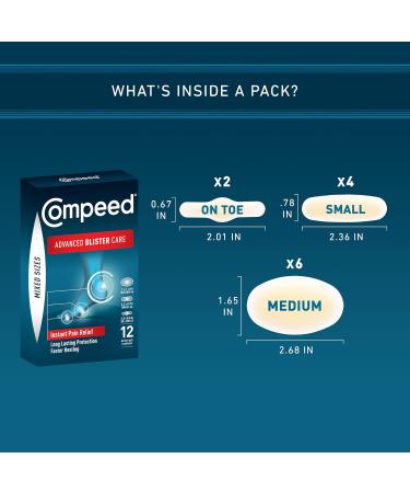 Compeed Blister Care Bandages 12 Ct Mixed Sizes (3 Packs) - Heel & Foot Patches for Prevention & Treatment - Waterproof Packaging - Buy Online on SooperMarket.com