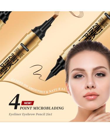 Shop 2-in-1 Magic Eyebrow Pencil | 2024 Upgraded Waterproof Microblading Pen - Light Brown & Black - Buy Online on SooperMarket.com