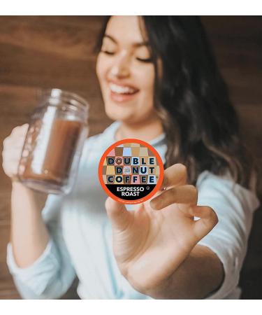 Double Donut Dark Roast Coffee Pods - Espresso Roast - 80 Count - Recyclable Single Serve Pods for Keurig - Strong Espresso Coffee- Pack of 1 - Buy Online on SooperMarket.com