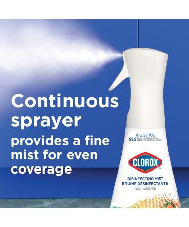 Clorox Disinfecting Mist Refill Multi-Surface Disinfectant Kills 99.9% of Bacteria and Viruses Bleach-Free Lemongrass Mandarin 473ml White - Buy Online on SooperMarket.com