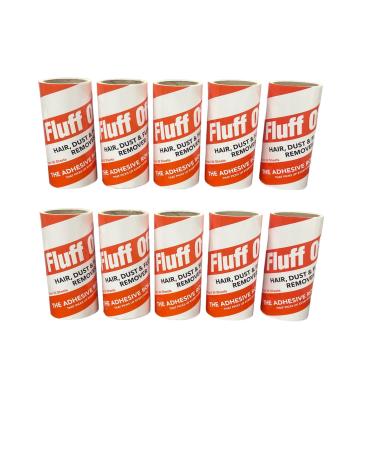 Fluff Off "Extra" Lint Roller Refills 10 Pack of 60 Sheets Extra Sticky Lint Roller Refills for Clothes Pet Hair and Furniture - Will fit most lint roller handles - 600 Sheets