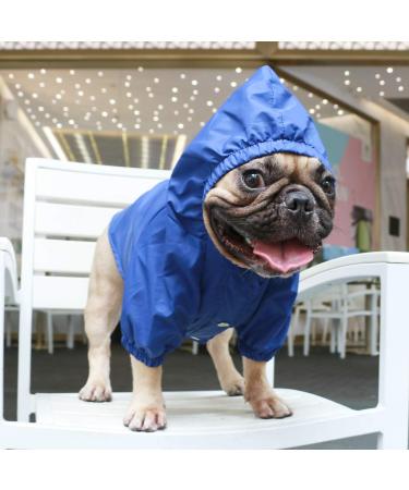 iChoue Lightweight Dog Raincoat Hooded Jacket for French Bulldog Shiba Inu - Blue/Size M - Buy Online on SooperMarket.com
