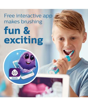 Philips Sonicare for Kids 3+ Bluetooth Rechargeable Toothbrush - Interactive Turquoise HX6321/02 - Buy Online on SooperMarket.com