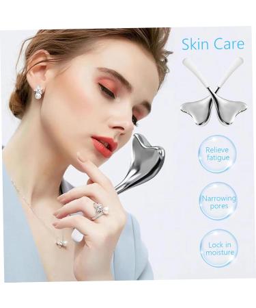 1 Pair Ice Globes Face Massager | Stainless Steel V-Shaped Gua Sha | Cooling Spa Beauty Tools for Women - Ultimate Skin Care - Buy Online on SooperMarket.com