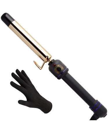 Hot Tools Pro Artist 24K Gold Curling Wand Iron | Long Lasting Defined Curls (1 in) Gold 2 Piece Set