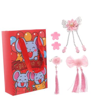 ABOOFAN 2 Boxes Children's New Year Hair Clips Hair Roller Clips Hair Holder Chinese Hair Accessories Hair Barrettes Hair Claw Clips Hair Snap Clips Girls Headdress China Fabric Hanfu