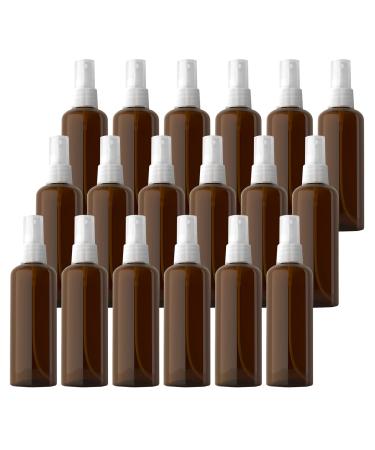 TIANZD 24 Pieces Empty 100 ml Brown PET Plastic Fine Mist Pump Spray Bottles with Clear Top Portable Sprayer for Perfume Water Cosmetic Travel Containers Refillable 2x Funnel