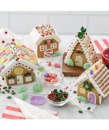 Christmas Mini Village Gingerbread House Kit - DIY Set with Candies, Fondant, Icing, Decorating Supplies, & Holiday Stickers - Buy Online on SooperMarket.com