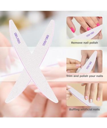 Professional Nail Files 20 Pieces Professional Double-Sided Reusable Nail File 100/180 Grit for Nail Salons DIY Nail Art at Home - Buy Online on SooperMarket.com