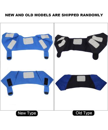 Shoulder Heating Pillow Massager | Heated Wrap Trousers | Vibration Massage for Pain Relief | Adjustable Elastic Cushion in Blue - Buy Online on SooperMarket.com