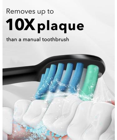 MySmile Electric Toothbrush for Adults - Rechargeable Sonic Toothbrush with 6 Brush Heads & Travel Case - 5 Modes Timer - 48000VPM - Black - Buy Online on SooperMarket.com