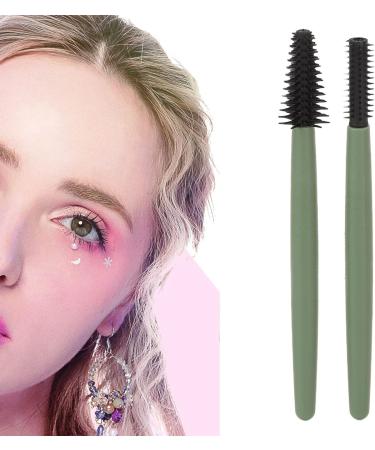 Verdant Touch Makeup Brush Silicone Eyelash Brush Set Portable Mascara Brush Reusable Makeup Brush with Washable Dustproof Box Green - Buy Online on SooperMarket.com