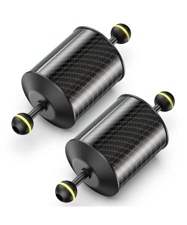 Seafrogs D80mm 7'' Float Arm Carbon Fiber Dual 1'' Ball Buoyancy Floating Arm Lighting System Connector Underwater Photography Accessory for Diving Tray Video Light/Strobe (GA-9-2PCS)