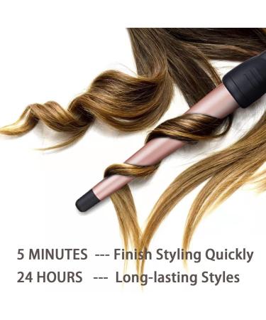 Duyfioa Professional Ceramic Hair Curling Wand 1-1/2 Inch with LCD Temperature Control - Black&Rose Pink - Buy Online on SooperMarket.com