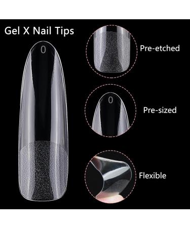 Buy LoveOurHome 240pc XXL Almond Gel x Nail Tips - Extra Long Clear Stiletto & Oval Fake Nails - 12 Sizes Full Cover Artificial Nails for Extensions & Press-On Styles - International Shipping Available - Buy Online on SooperMarket.com