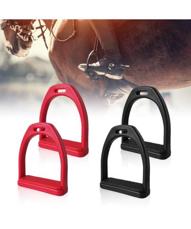 2 pairs of stirrup children: slipproof stirrups safety stick bars with a non-slip rubber cover high-strength ride-up stirrup made of plastic for the outdoor sports racetrack horse sports training