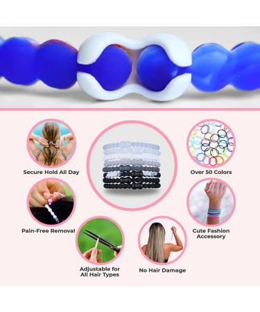 PRO Hair Tie - Easy-Release Clasp - Secure Hold - No Damage - Active Lifestyle - Glow Pack of 8 - Buy Online on SooperMarket.com