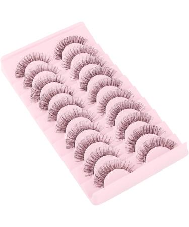 Parriparri Russian Hybrid Strip Lashes - 10 Pairs of Natural Wispy Fluffy D Curly Cat Eye False Eyelashes for Lightweight 3D Effect - Russian-27 - Buy Online on SooperMarket.com
