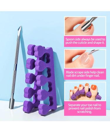 100pcs Natural False Toe Nail Tip Set with Glue - Full Cover Acrylic Fake Toenails for Women & Girls - Includes Cuticle Pusher and Nail File - Buy Online on SooperMarket.com