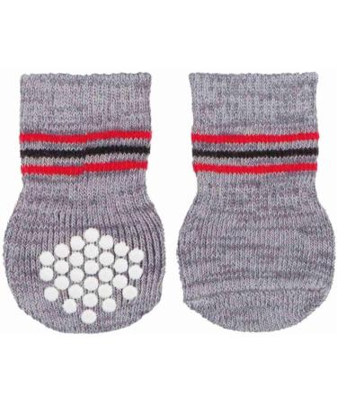 Trixie 19504 Dog Socks - Anti-Slip Large (L) Grey - 2 Pcs - Ideal for Dogs | International Shipping Available - Buy Online on SooperMarket.com