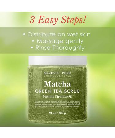 Matcha Green Tea Body Scrub - All Natural Exfoliator & Moisturizer - 10 oz Gift for Her - Buy Online on SooperMarket.com