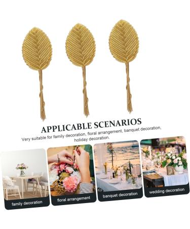 CORHAD 200pcs Faux Flowers Leaf Faux Crafts Leaves Fabric Floral Leaves Snowflakes Silicone Molds Boutonniere Leaves Home Supply Corsage Leaf Office Polyester Small Leaves Charm 10.5X3.2cm Golden - Buy Online on SooperMarket.com