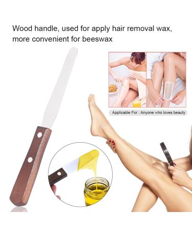 Reusable Metal Wax Spatula with Wooden Handle - Hair Removal Wax Applicator Tool for Smooth Skin | International Shipping Available - Buy Online on SooperMarket.com