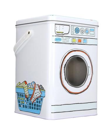 Cartoon Washing Machine Shape Detergent Container Large Capacity with Perspective Window Multifunctional Iron Material Storage Box with Glossy and Rounded Corners